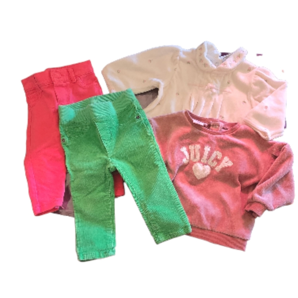Baby Girl Clothing Lot – 6–9M / 6–12M – Baby Gap, Juicy Couture, Disney • 8 Pcs